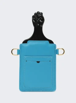 Botter Afro Comb With Padded Leather Bag Blue