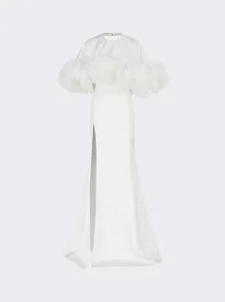 The Attico Airi Long Dress White