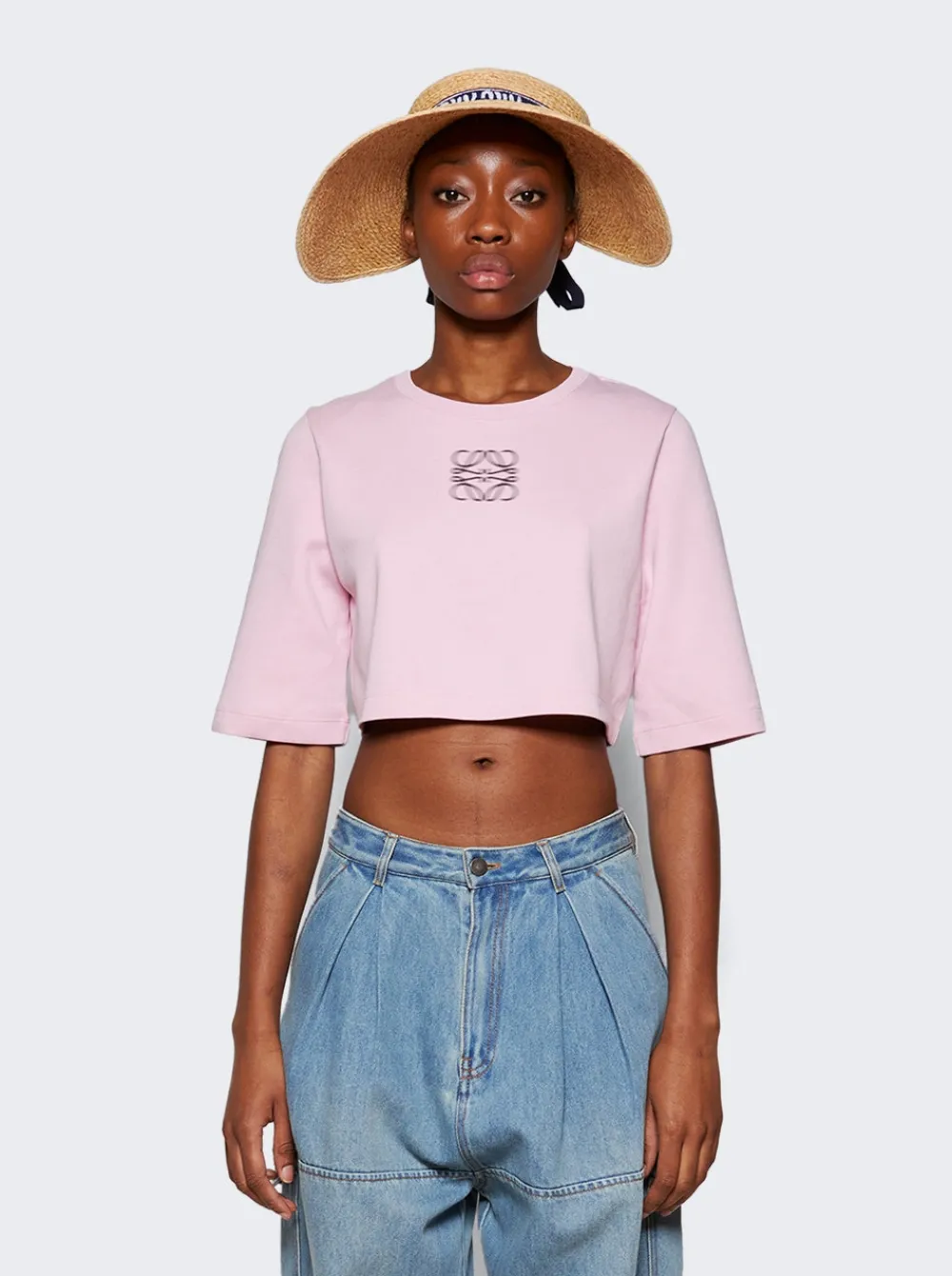 Loewe Anagram Cropped T-Shirt Pink