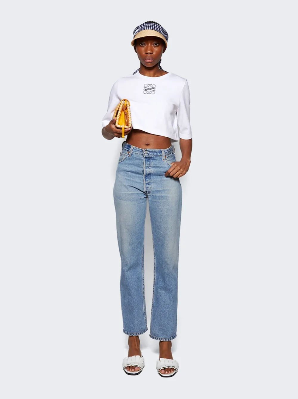 Loewe Anagram Cropped T-Shirt White