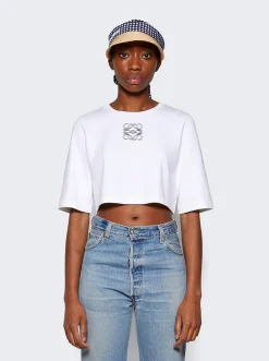 Loewe Anagram Cropped T-Shirt White