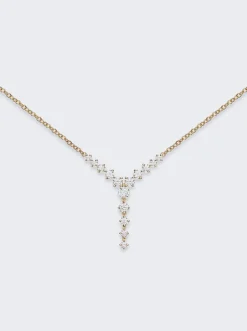 Melissa Kaye Aria Cascade Necklace Mini 18K Yellow Gold