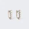 Melissa Kaye Aria U Huggie Hoops White Gold
