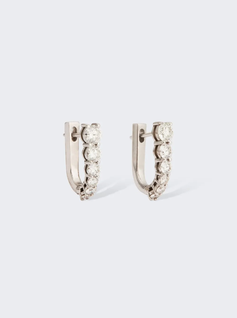 Melissa Kaye Aria U Huggie Hoops White Gold