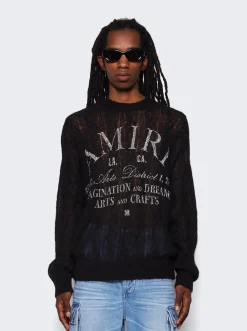 Amiri Arts District Mohair Crewneck Sweater Black