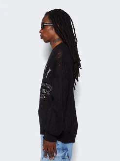 Amiri Arts District Mohair Crewneck Sweater Black