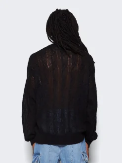 Amiri Arts District Mohair Crewneck Sweater Black