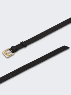 Miu Miu Aviator Leather Belt Black