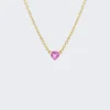 SHAY Baby Pink Sapphire Heart Necklace 18K Yellow Gold