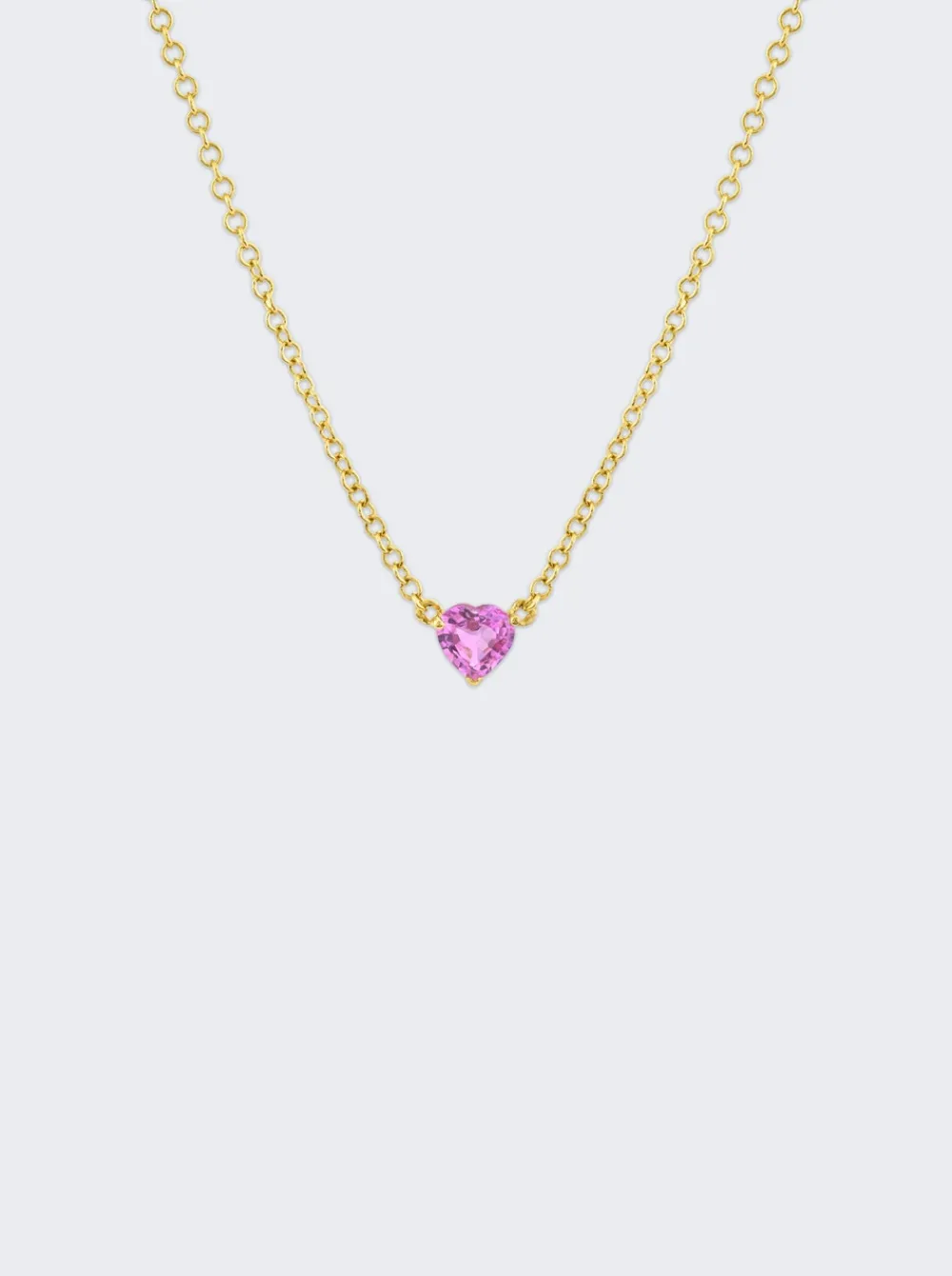 SHAY Baby Pink Sapphire Heart Necklace 18K Yellow Gold