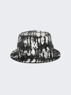 Amiri Bandana Aloha Silk Reversible Bucket Hat Black