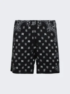 Amiri Bandana Paisley Swim Shorts Black