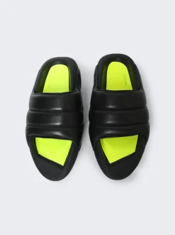 Balmain B-It Puffy Quilted Slides Black