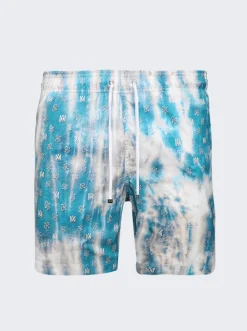 Amiri Bleached Ma Paisley Swim Shorts Blue