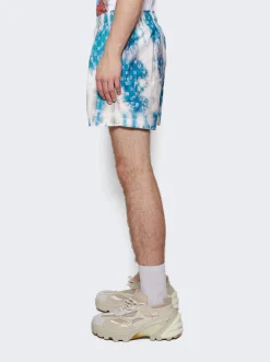 Amiri Bleached Ma Paisley Swim Shorts Blue