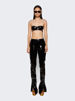 GCDS Bling Vinyl Bra Black