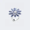 Mio Harutaka Blue Sapphire Daisy Ring 18K White Gold