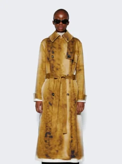 Loewe Blurred Print Trench Coat Beige