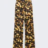 Loewe Bootleg Silk Trousers Tortoiseshell