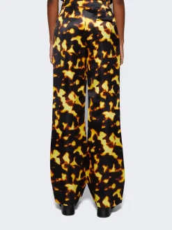 Loewe Bootleg Silk Trousers Tortoiseshell