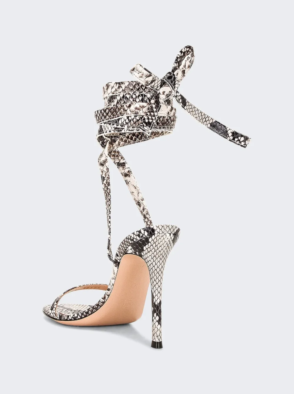 Gianvito Rossi Borneo Wrap Up Sandals Python Print