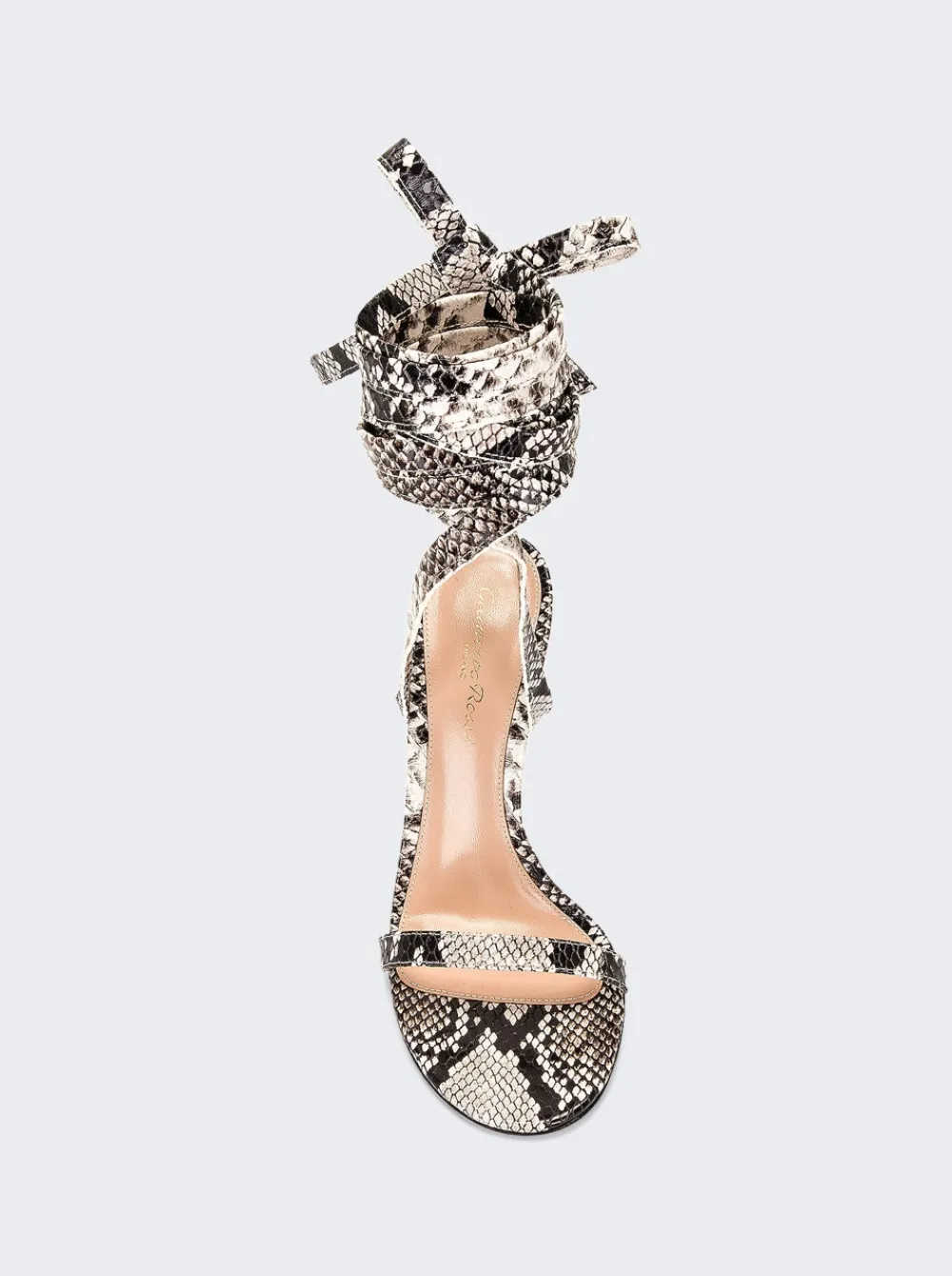 Gianvito Rossi Borneo Wrap Up Sandals Python Print