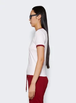 Courru00e8ges Bumpy Contrast T-Shirt Powder Pink