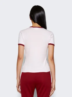 Courru00e8ges Bumpy Contrast T-Shirt Powder Pink