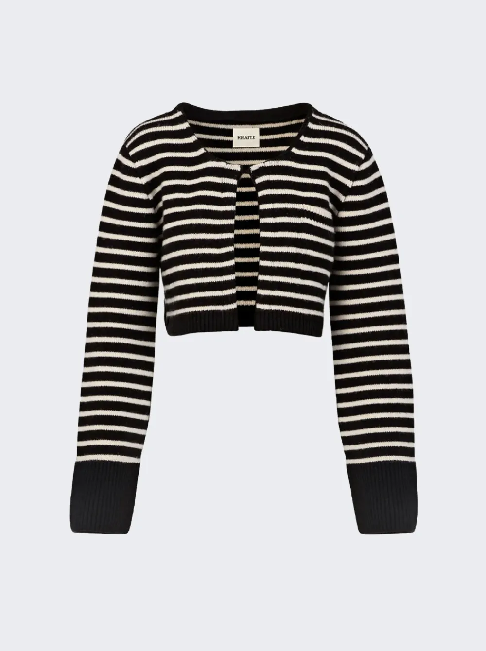 Khaite Calix Cardigan Black And Magnolia Stripe