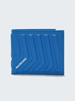 Balenciaga Car Square Fold Wallet Azure Blue