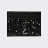 Saint Laurent Card Case Black And Silver