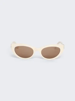 Saint Laurent Cat-Eye Sunglasses Ivory