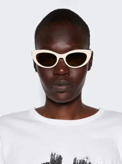 Saint Laurent Cat-Eye Sunglasses Ivory