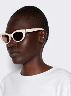 Saint Laurent Cat-Eye Sunglasses Ivory