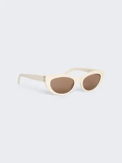 Saint Laurent Cat-Eye Sunglasses Ivory