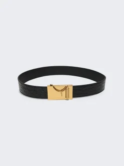 Saint Laurent Chaine Et Baton Buckle Belt Black