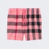 BURBERRY Check Drawcord Swim Shorts Candy Pink