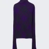 BURBERRY Check Mohair Blend Sweater Royal