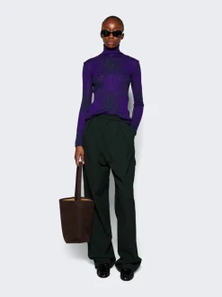 BURBERRY Check Mohair Blend Sweater Royal