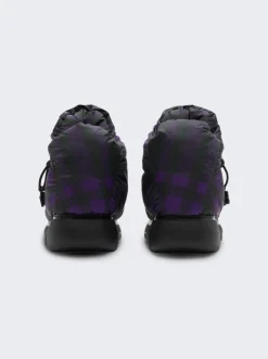 BURBERRY Checker Puffer Boots Royal