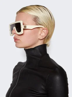 Loewe Chunky Anagram Mask Sunglasses Ivory And Smoke