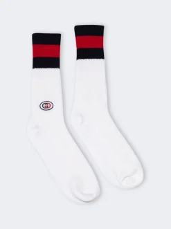 Gucci Classic Socks Ivory And Blue