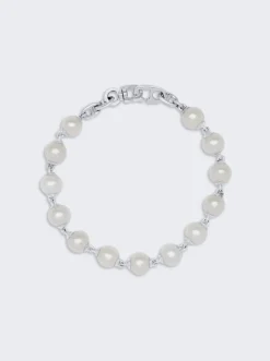 Maor Consi Bracelet In Silver With White Pearls