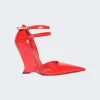 FERRAGAMO Contoured Wedge Pumps Red