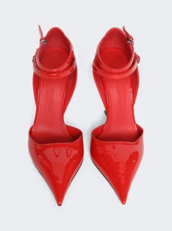 FERRAGAMO Contoured Wedge Pumps Red