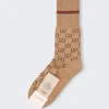 Gucci Cotton Gg Socks Camel