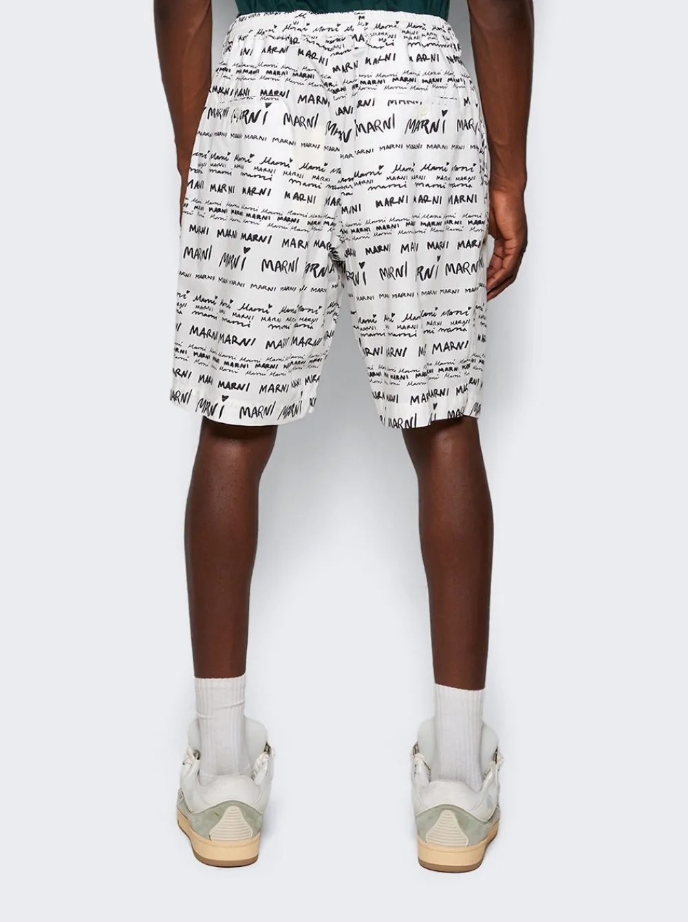 Marni Cotton Poplin Shorts Lily White
