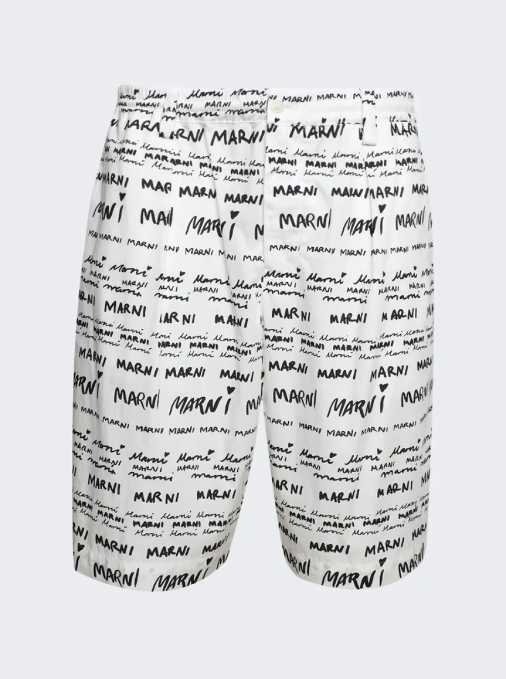 Marni Cotton Poplin Shorts Lily White