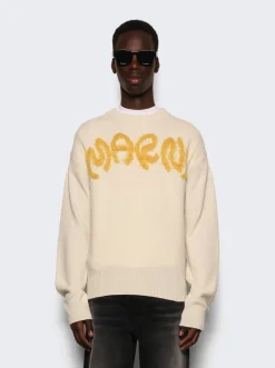 Marni Crewneck Sweater Stone White