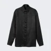 Versace Croc-Devore Silk Blend Shirt Black